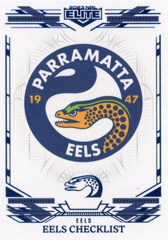 2023 NRL Traders Elite - Mojo Sapphire #MS091 Parramatta Eels Checklist Front